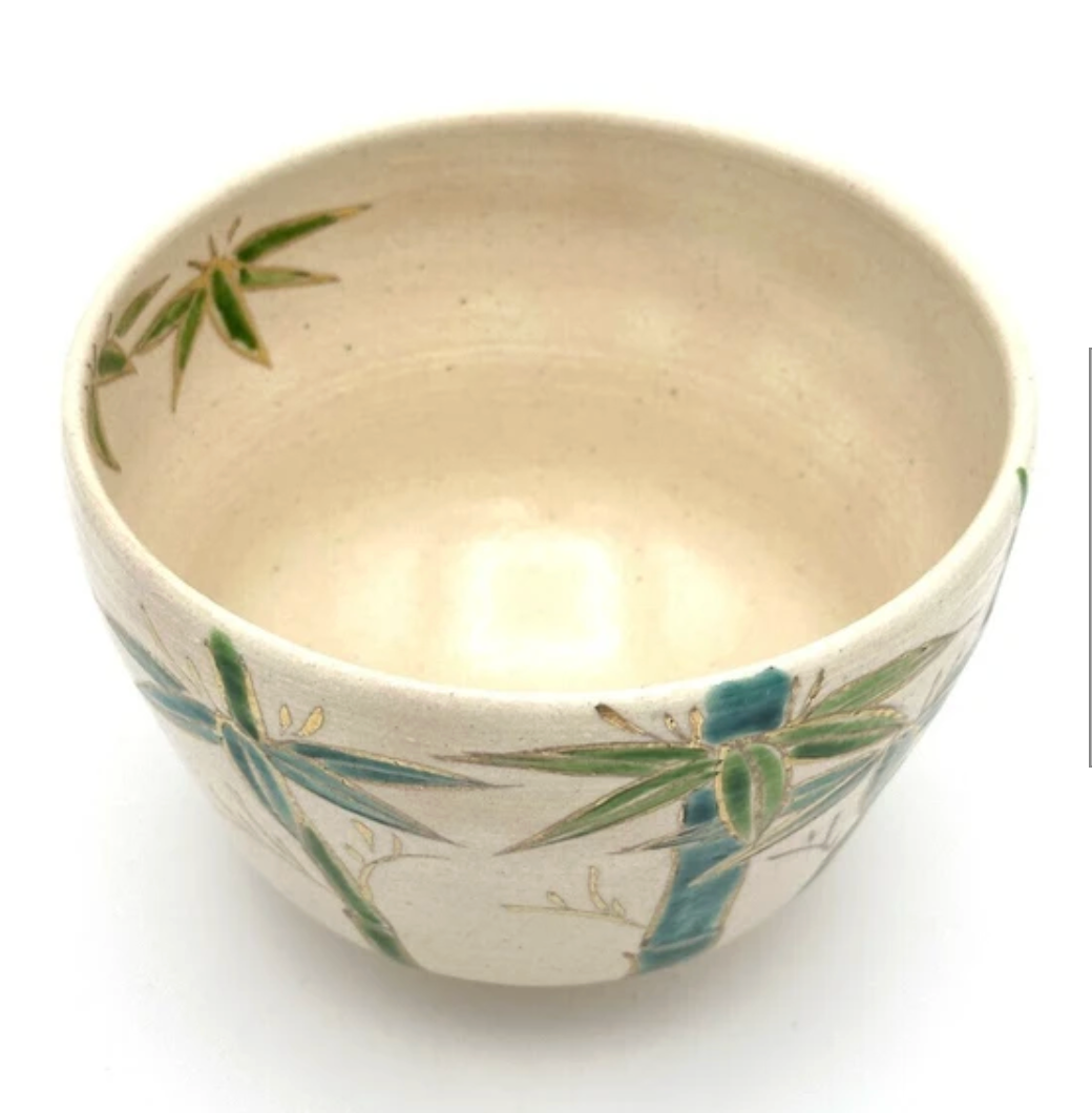 Nagomi: Kyo-yaki Matcha Bowl (京焼抹茶碗 Bamboo / 竹)