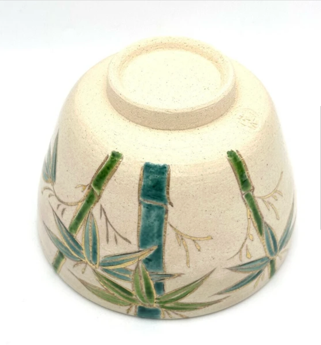 Nagomi: Kyo-yaki Matcha Bowl (京焼抹茶碗 Bamboo / 竹)