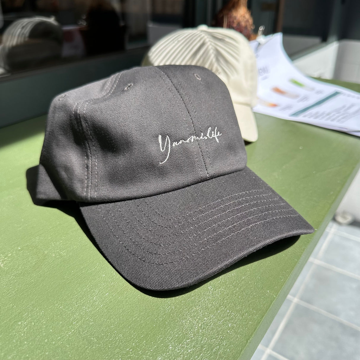 Yunomi Cafe Hat/Cap - Charcoal gray