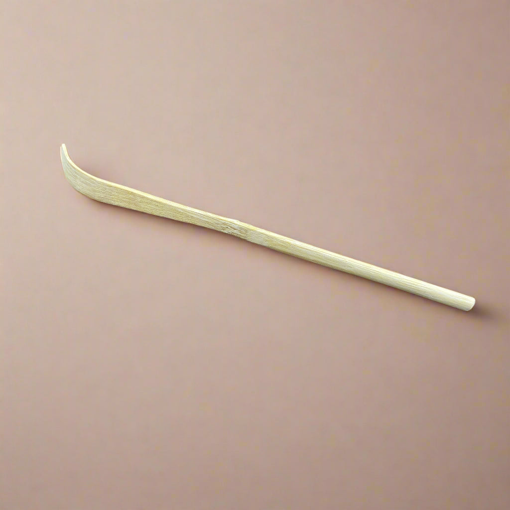 Bamboo Tea Scoop (Chashaku) for Matcha (white bamboo, ru3810)