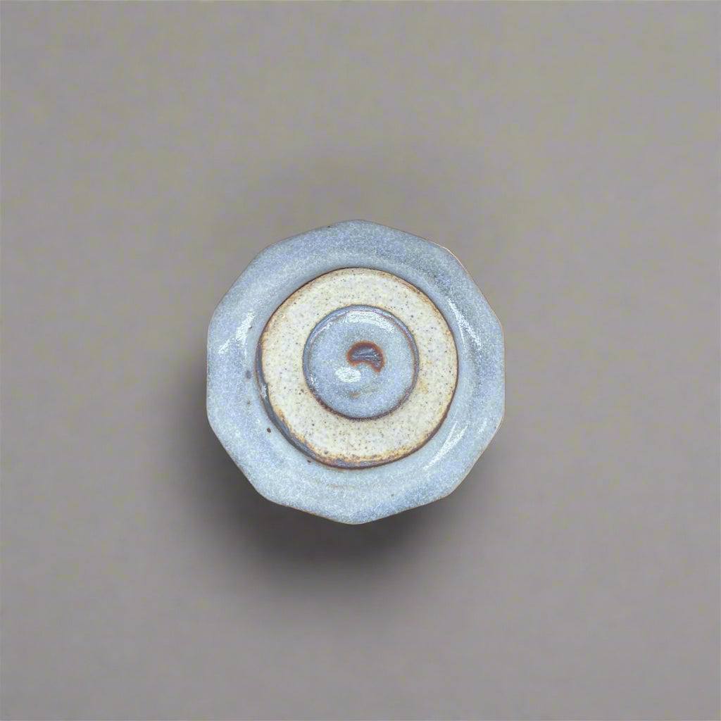 Seiangama: Handmade Mino-yaki Guinomi Cup 5 Piece Set with Wooden Box 手造り五様ぐい呑揃