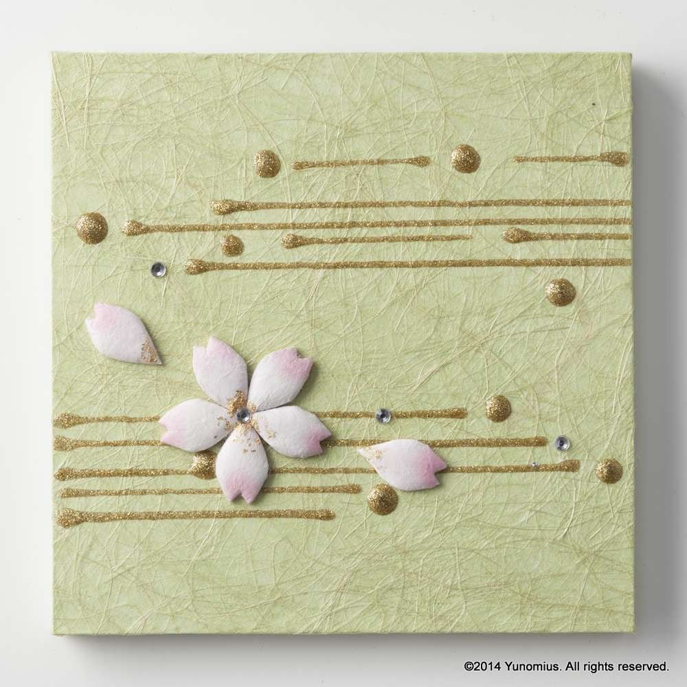 Hana & Haku: Sakura Washi Paper Panel (Green #3) - yunomi-jp.pro