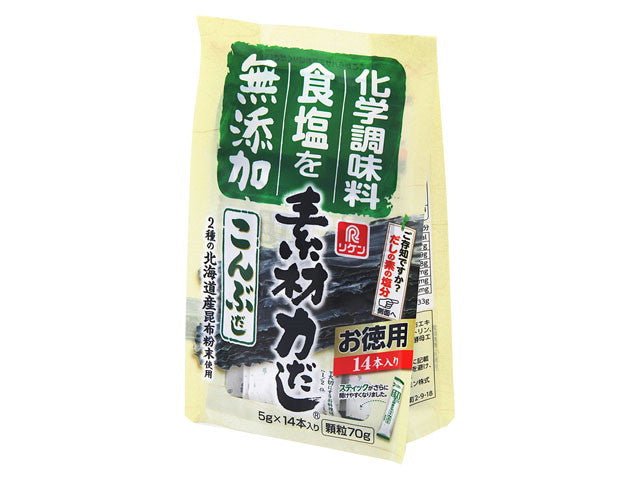 Riken Sozairyoku: Japanese soup stock, Konbu-dashi, 14 x 5g packets 素材力だし こんぶだし - yunomi-jp.pro