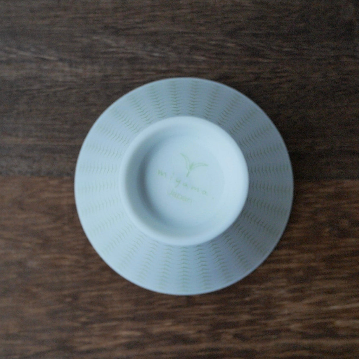 Yamani - Miyama Tableware: Chahaku Morning Glory Tea Cup - Gyokuro Green - yunomi-jp.pro