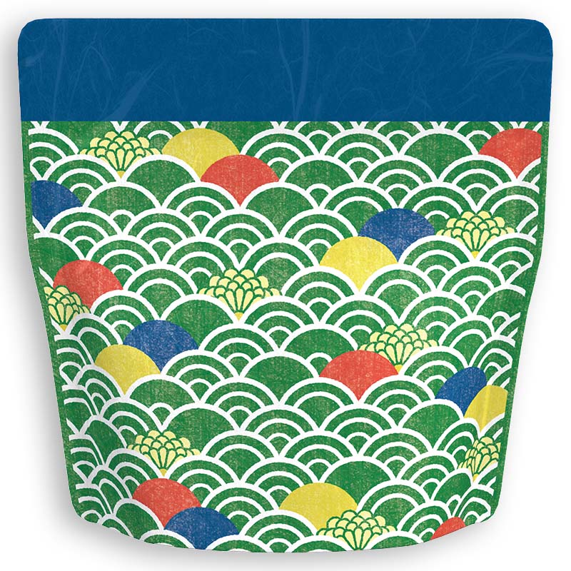 Yoshimura Pack 10155 Resealable Washi Paper Bag Wave 青海波柄 - yunomi-jp.pro