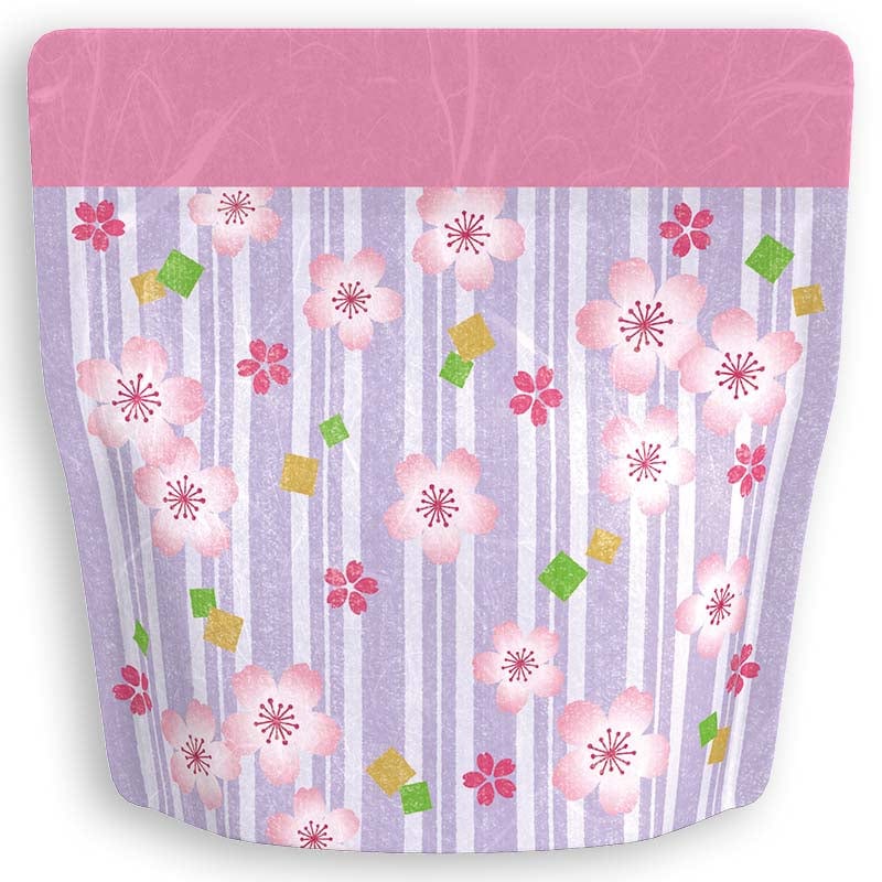 Yoshimura Pack 10157 Resealable Washi Paper Bag Sakura In Purple 桜の花柄 - yunomi-jp.pro