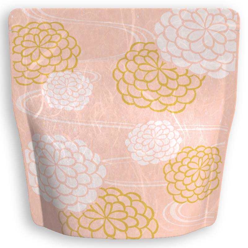 Yoshimura Pack 1397 Resealable Washi Paper Bag Temari Chrysanthemum 手鞠菊 - yunomi-jp.pro