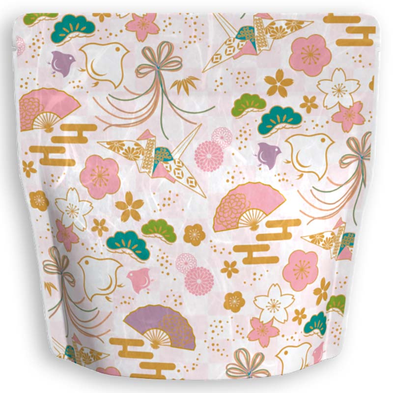 Yoshimura Pack 1403 Resealable Washi Paper Bag Chidori Ichimatsu 千鳥市松 - yunomi-jp.pro