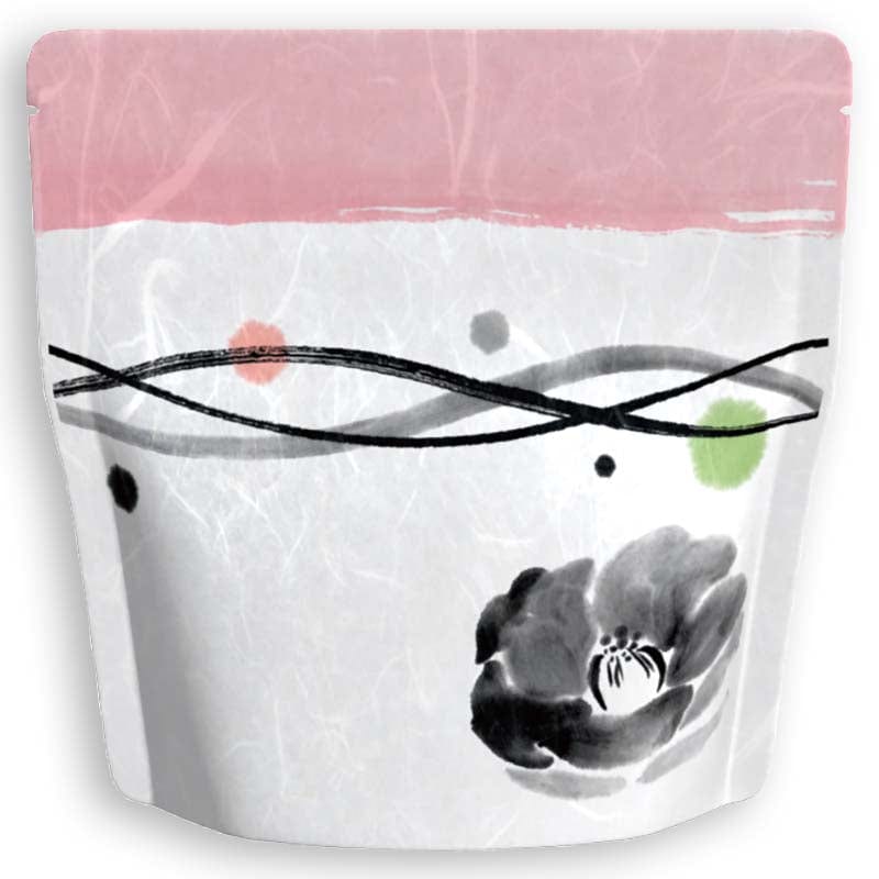 Yoshimura Pack 1404 Resealable Washi Paper Bag Calligraphy Tsubaki 筆もよう椿 - yunomi-jp.pro