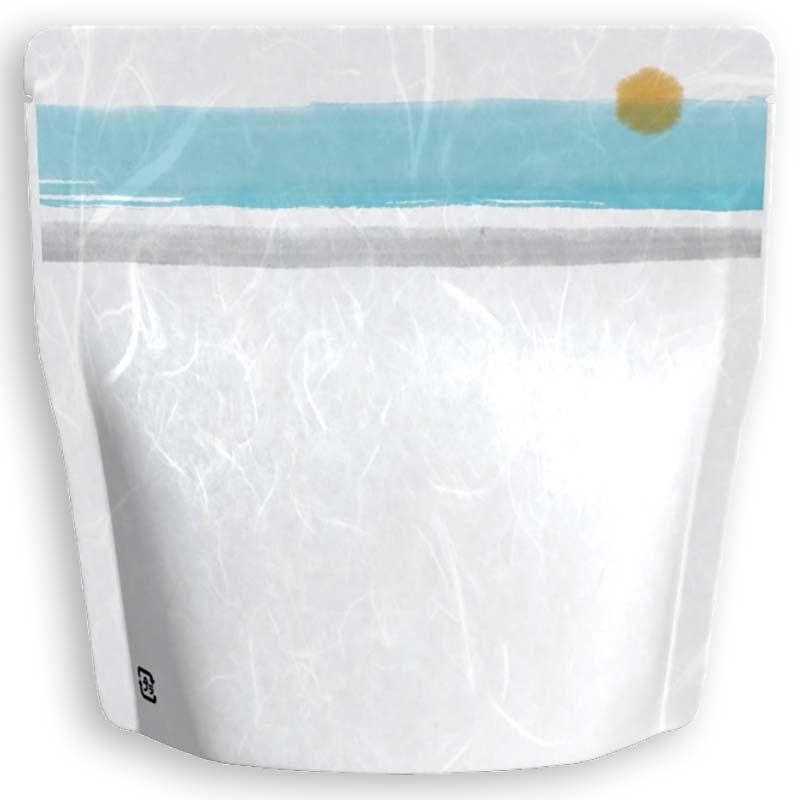 Yoshimura Pack 1405 Resealable Washi Paper Bag Calligraphy Sea 筆もよう海 - yunomi-jp.pro