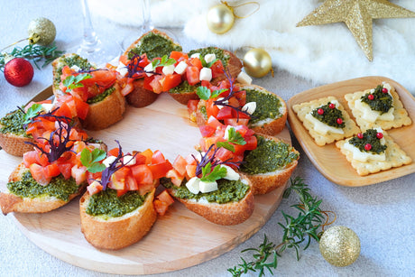 Christmas appetisers with green tea leaves by yunomi-jp.pro