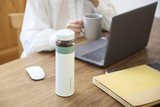 Lalaluctus Tea Bottle - Stainless Steel Tumbler with Tea Strainer - Cream White - 400 ml