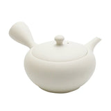 DISCONTINUED Shoko Kiln (F414): Clouds Taira - Off White Clay Kyusu Tea Pot (300 ml) 晶光白泥平丸急須