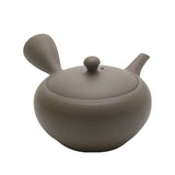 Shoko Kiln (F415): Earth Taira - Brown Clay Kyusu Tea Pot (300 ml) 晶光茶泥平丸急須
