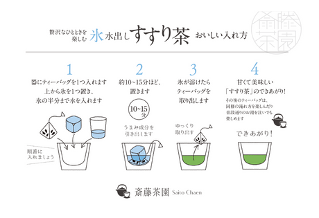 #1118 Saito Tea Garden: Yame Ice-Brewed "Susuri-cha" Tea Bags / 斉藤茶園：氷水だし「すすり茶」ティーバッグ yunomi-jp.pro