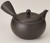 Takasuke Kiln (Y115) 高資陶苑: Tokoname Kyusu Tea Pot, Black, Kikumaru Ceramic Mesh Strainer 250 ml