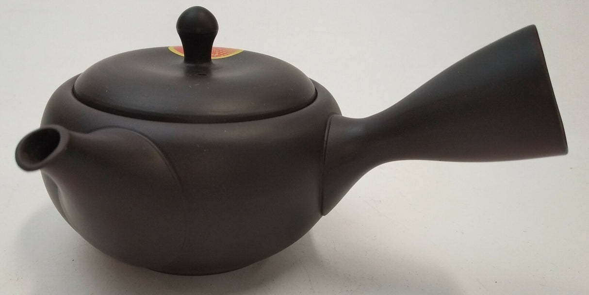 Takasuke Kiln (Y115) 高資陶苑: Tokoname Kyusu Tea Pot, Black, Kikumaru Ceramic Mesh Strainer 250 ml