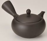 Takasuke Kiln (Y116) 高資陶苑: Tokoname Kyusu Tea Pot, Black, Asamaru Ceramic Mesh Strainer 300 ml