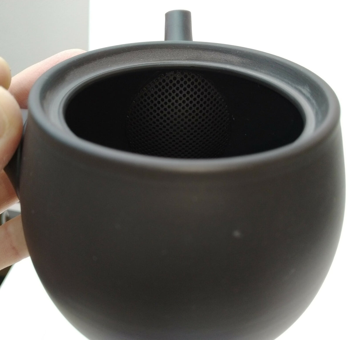 Takasuke Kiln (Y117) 高資陶苑: Tokoname Kyusu Tea Pot, Black, Urigata Ceramic Mesh Strainer 300 ml