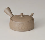(Limited stock) Gyokkou Kiln: Yakijime Tokoname Textured Kyusu Tea Pot (160 ml) 玉光焼締平型急須