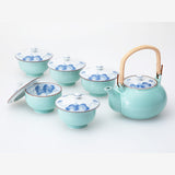 Saikai Ceramics: Grapes Design Porcelain Dobin Tea Pot & Cup with Lid Gift Set