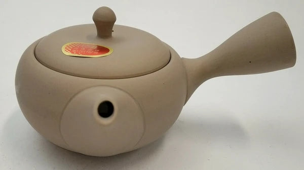 Takasuke Kiln (Y111) 高資陶苑: Tokoname Kyusu Tea Pot, Brown, Kikumaru Ceramic Mesh Strainer 250 ml