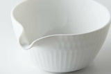 Oda Pottery: Sazanami Design Porcelain Bowl with Pouring Lip (White) 小田陶器さざなみ片口小鉢（白）