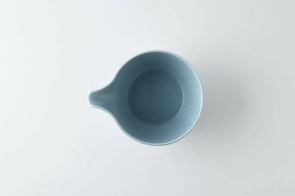 Oda Pottery: Sazanami Design Porcelain Bowl with Pouring Lip (Dark Blue) 小田陶器さざなみ片口小鉢（ブルーグレー）