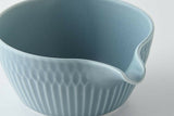 Oda Pottery: Sazanami Design Porcelain Bowl with Pouring Lip (Dark Blue) 小田陶器さざなみ片口小鉢（ブルーグレー）