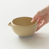 Origami Kai - Pour Wara Brown - Minoyaki Porcelain Katakuchi Matcha Bowl with Pouring Lip