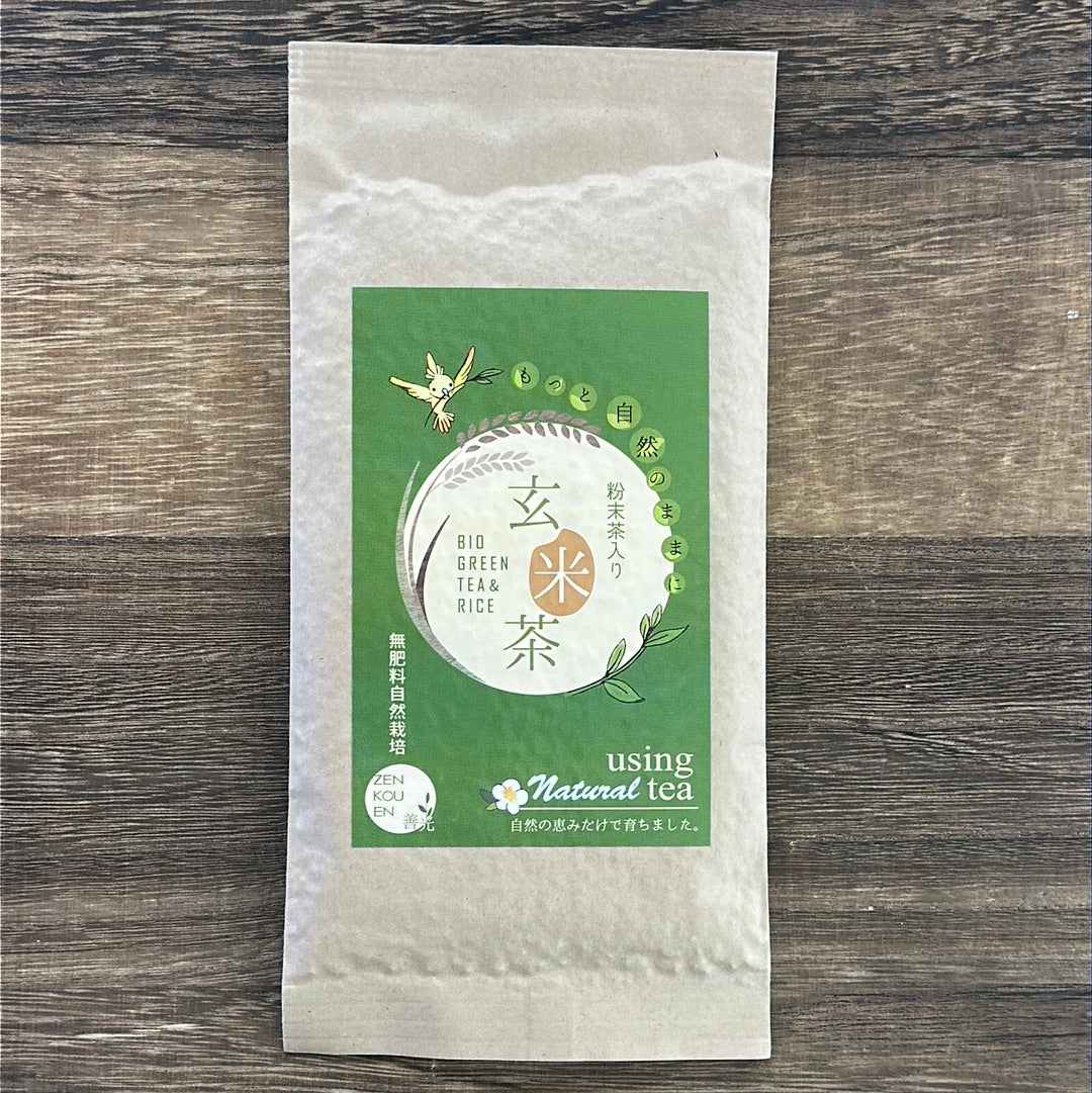 #0761.S5 Zenkouen Tea Garden SZ006: Naturally Grown Genmaicha with Green Tea Powder 無肥料自然栽培　粉末茶入り玄米茶