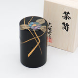 Korindo Echizen: Urushi Tea Canister Kai-Tsubaki - 光琳堂 越前漆器: うるし茶筒「貝椿」