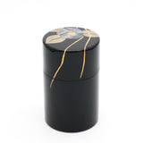 Korindo Echizen: Urushi Tea Canister Kai-Tsubaki - 光琳堂 越前漆器: うるし茶筒「貝椿」