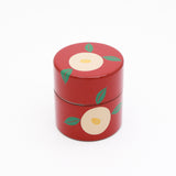 Korindo Echizen: Urushi Tea Canister Aka-Tsubaki - 光琳堂 越前漆器: うるし茶筒「朱椿」