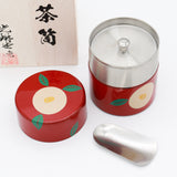 Korindo Echizen: Urushi Tea Canister Aka-Tsubaki - 光琳堂 越前漆器: うるし茶筒「朱椿」