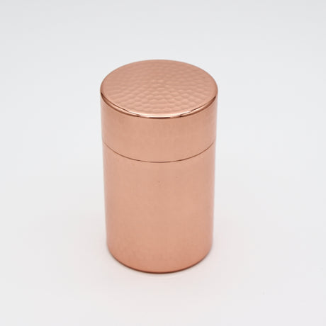 Mirror-Finished Hammered Copper Tea Canister / Handcrafted in Tsubame