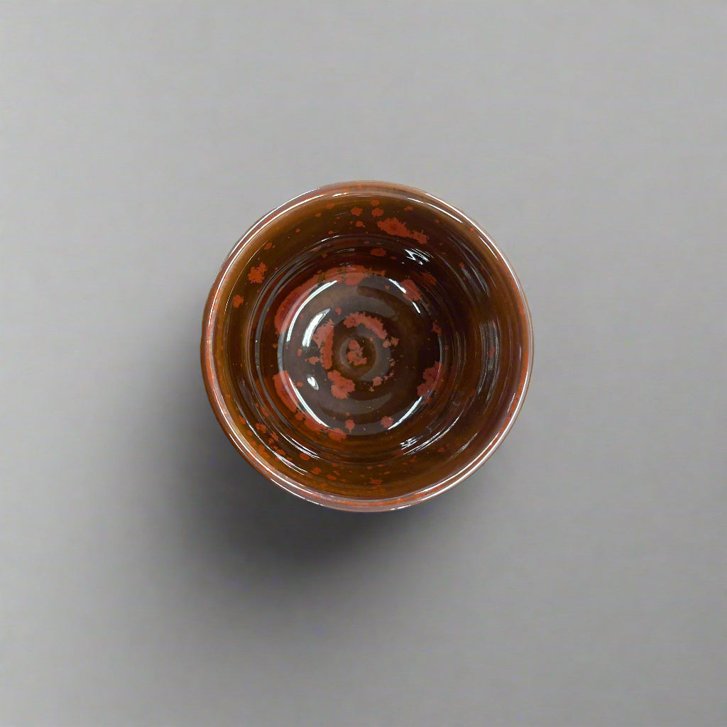 Seiangama: Carved Design Mino-yaki Guinomi Cup 5 Piece Set with Wooden Box 削ぎ五様ぐい呑揃