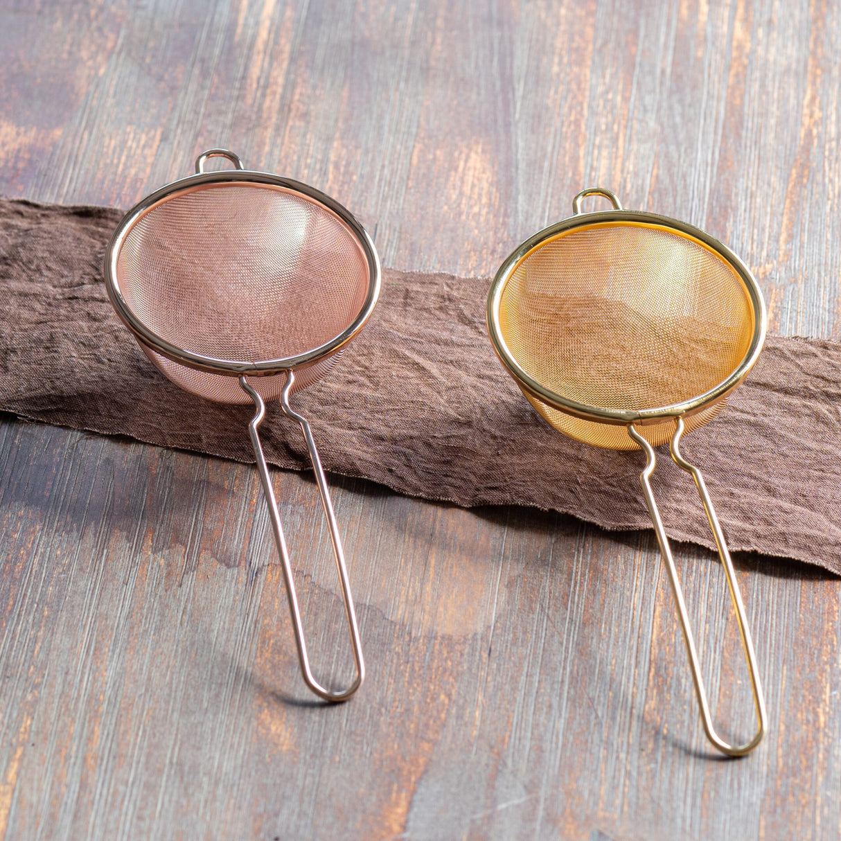 Three Snow: Stainless Steel Tea Strainer (Pink Gold) 共柄茶こし