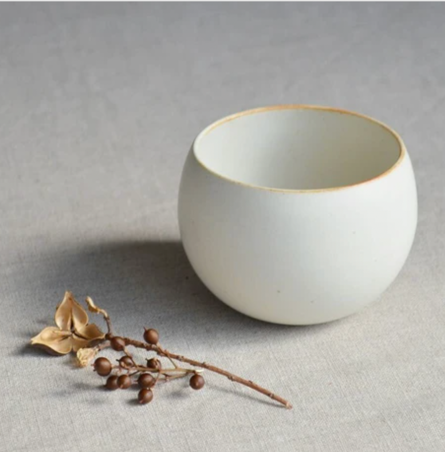 (2025 new arrival) SHIKIKA - Korokoro Round Yunomi Cup - White