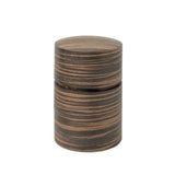 Fujiki Denshiro: Obizutsu Tea Canister - Ebony Wood Grain 帯筒　茶筒（大）黒檀柾目 - yunomi-jp.pro