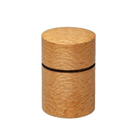 Fujiki Denshiro: Obizutsu Tea Canister - Silky Oak 帯筒茶筒シルキーオーク - yunomi-jp.pro
