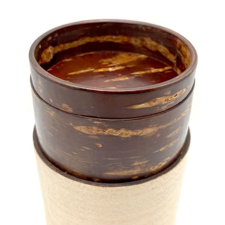 Fujiki Denshiro: Obizutsu Tea Canister - Silky Oak 帯筒茶筒シルキーオーク - yunomi-jp.pro