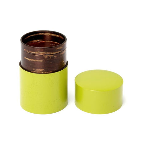 Fujiki Denshiro: Obizutsu Tea Canister - Wakaba 帯筒茶筒わかば - yunomi-jp.pro