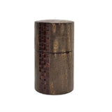 Fujiki Denshiro: Oyama Sakura Bark Chazutsu, Ajiro Weave (Vertical Stripe) by Arakawa Keitaro 総皮茶筒 大山桜 アジロ 縦（荒川慶太郎　作） - yunomi-jp.pro