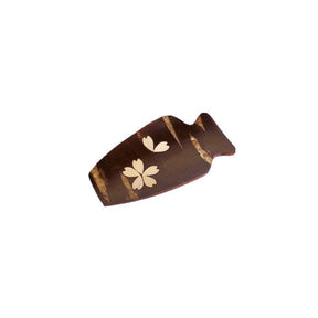 Fujiki Denshiro: Sakura Bark Tea Scoop Chasaji, Vase-shaped design with Sakura 茶箕 つぼ 桜 - yunomi-jp.pro