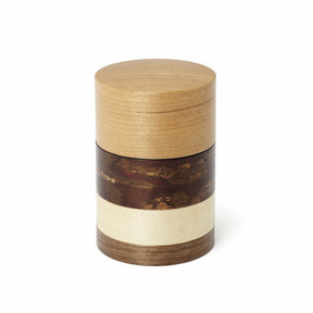 Fujiki Denshiro: Wazutsu Series Kabazaiku Tea Canisters, 4-color Sakura 輪筒4色 茶筒 さくら - yunomi-jp.pro