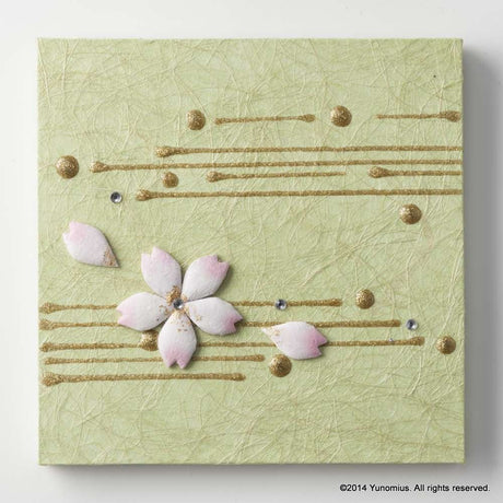 Hana & Haku: Sakura Washi Paper Panel (Green #3) - yunomi-jp.pro