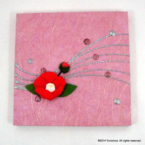 Hana & Haku: Tsubaki Flower Washi Paper Panel (Pink #1) - yunomi-jp.pro