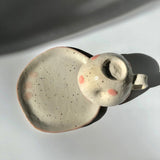 Hiroshi Hirai: Heart Shaped Cup & Saucer Set, Pink Accents - yunomi-jp.pro