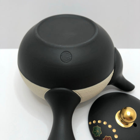 Isobe Ceramics mi122: Tokoname Kyusu Golden Autumn Leaves by Shouhou 200 ml 金彩紅葉桜 - yunomi-jp.pro